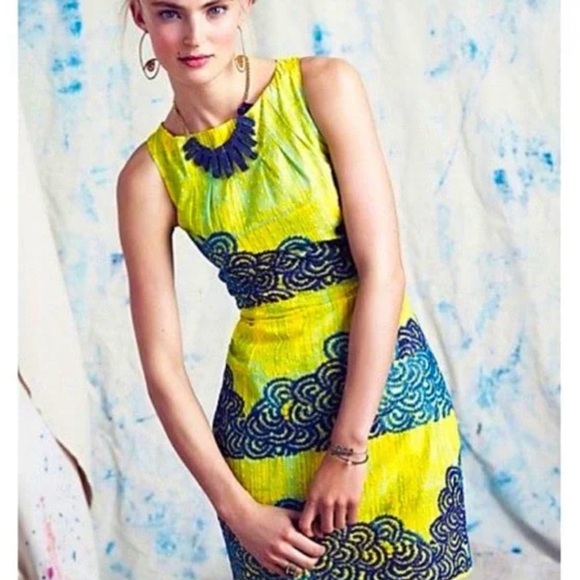 Anthropologie Dresses & Skirts - Tabitha for Anthropologie Embroidered Scroll Sheath Dress